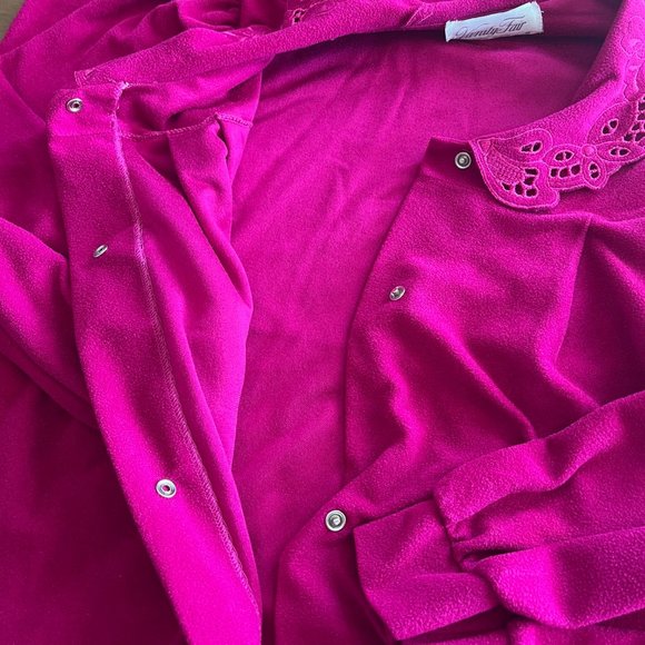 Vintage Vanity Fair Pink Snap Up Robe Sleeve Size Medium Med EUC Made in USA - Picture 4 of 9